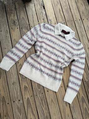 Vintage Exclusive Imports Fair Isle Polo Sweater Size L